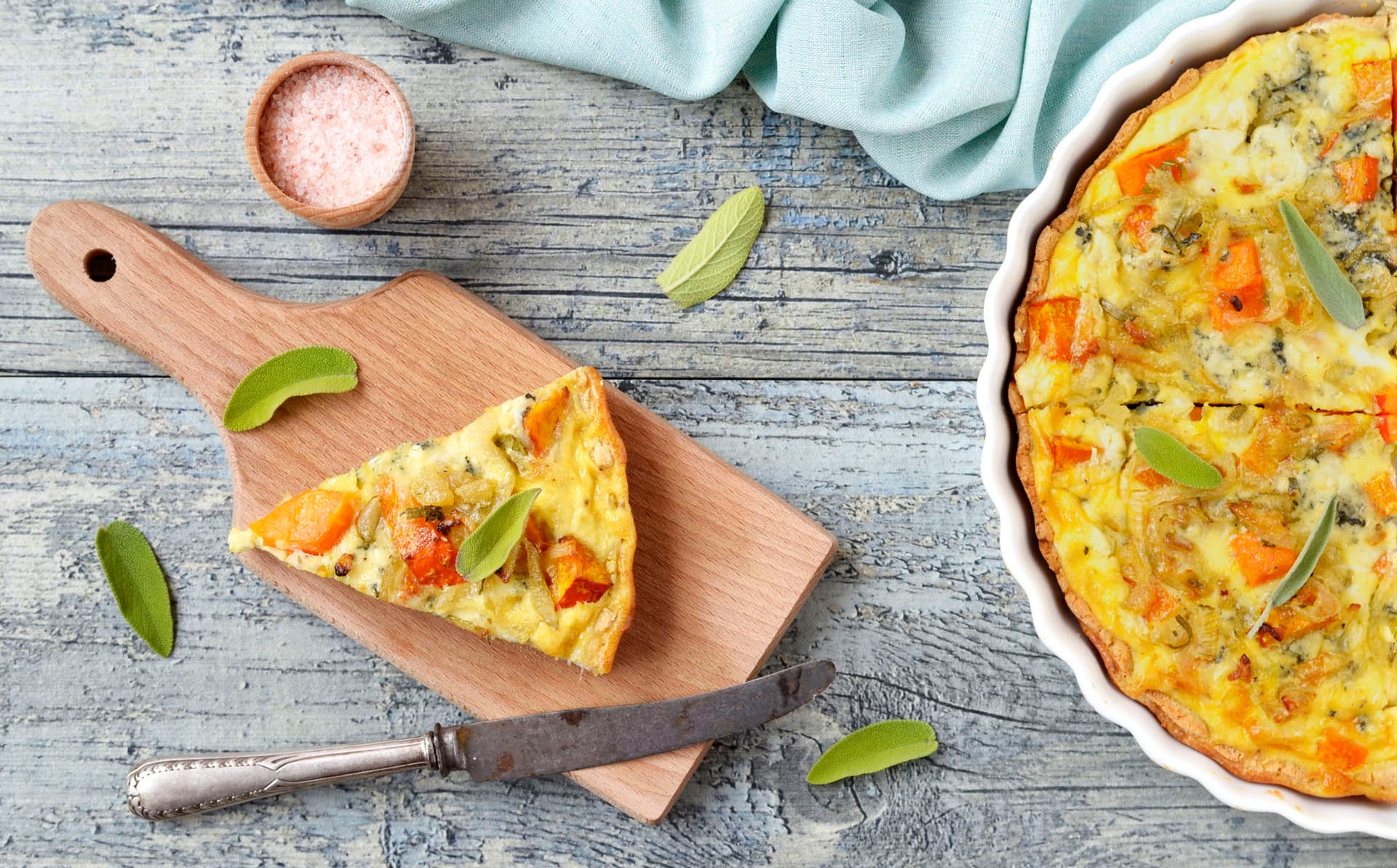 Dýňový quiche s nivou