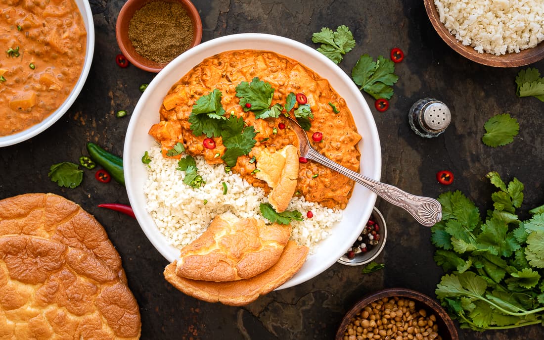 Indické čočkové curry s dýní