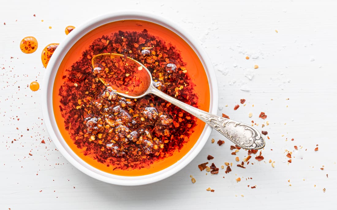 Ochucený čínský chilli olej