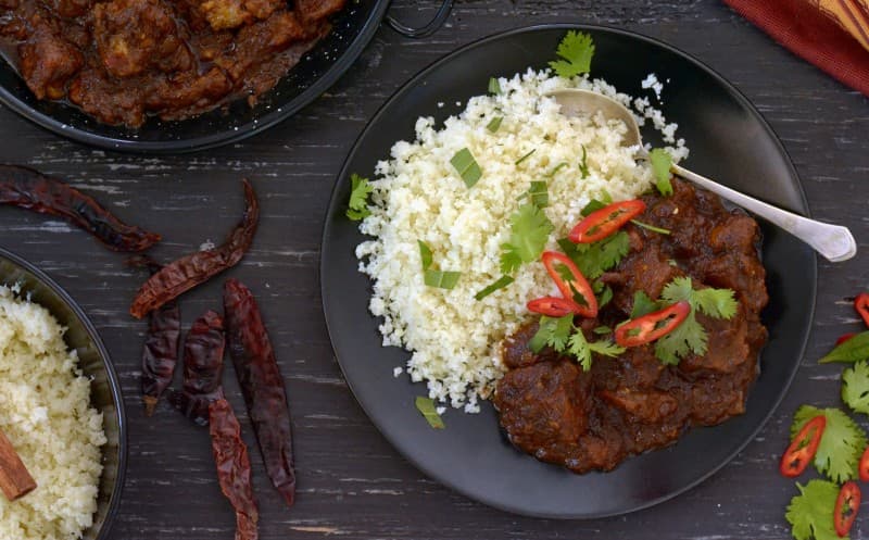 Vepřové vindaloo s celerovou "rýží"