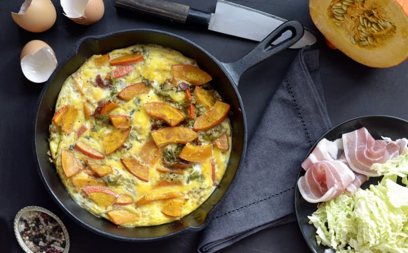 Dýňová frittata s kapustou