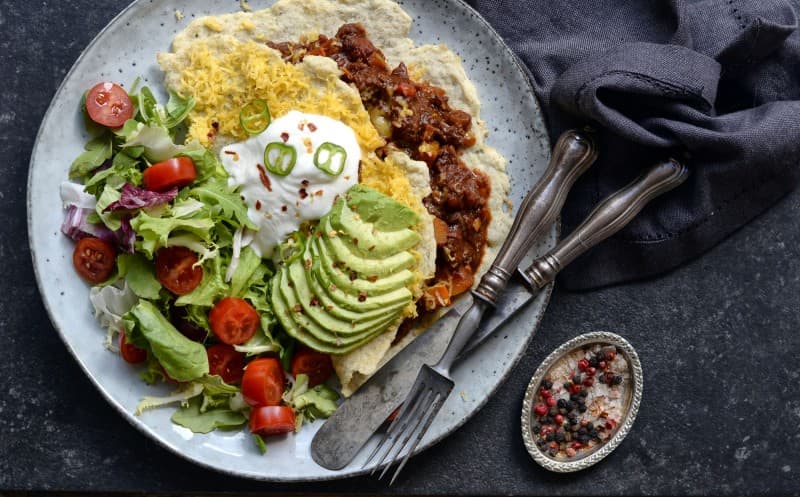 Dýňové chilli con carne v tortille