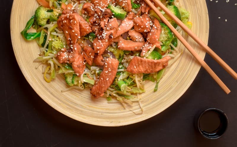 Stir-fry s lososem