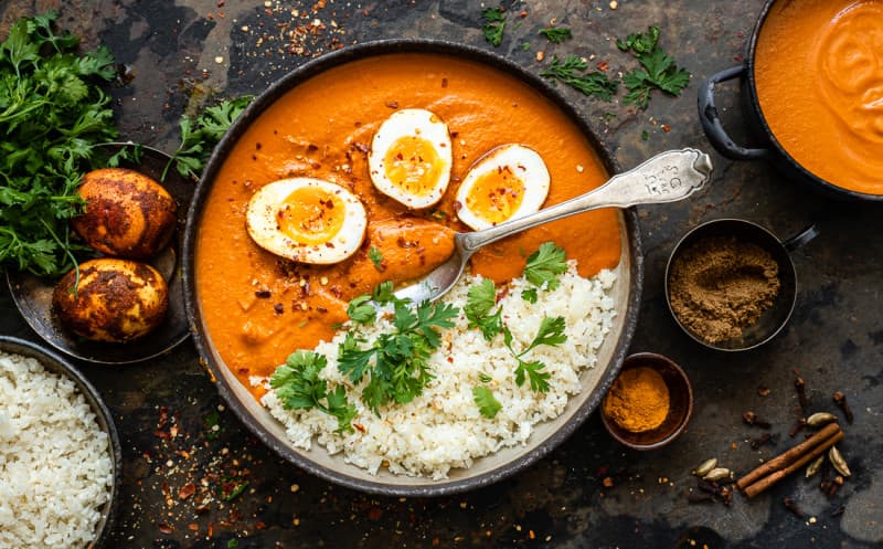 Indické curry s vejci