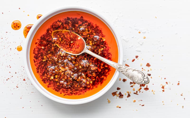 Ochucený čínský chilli olej
