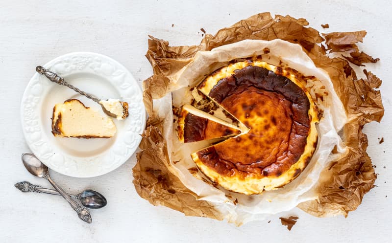 Spálený baskický cheesecake