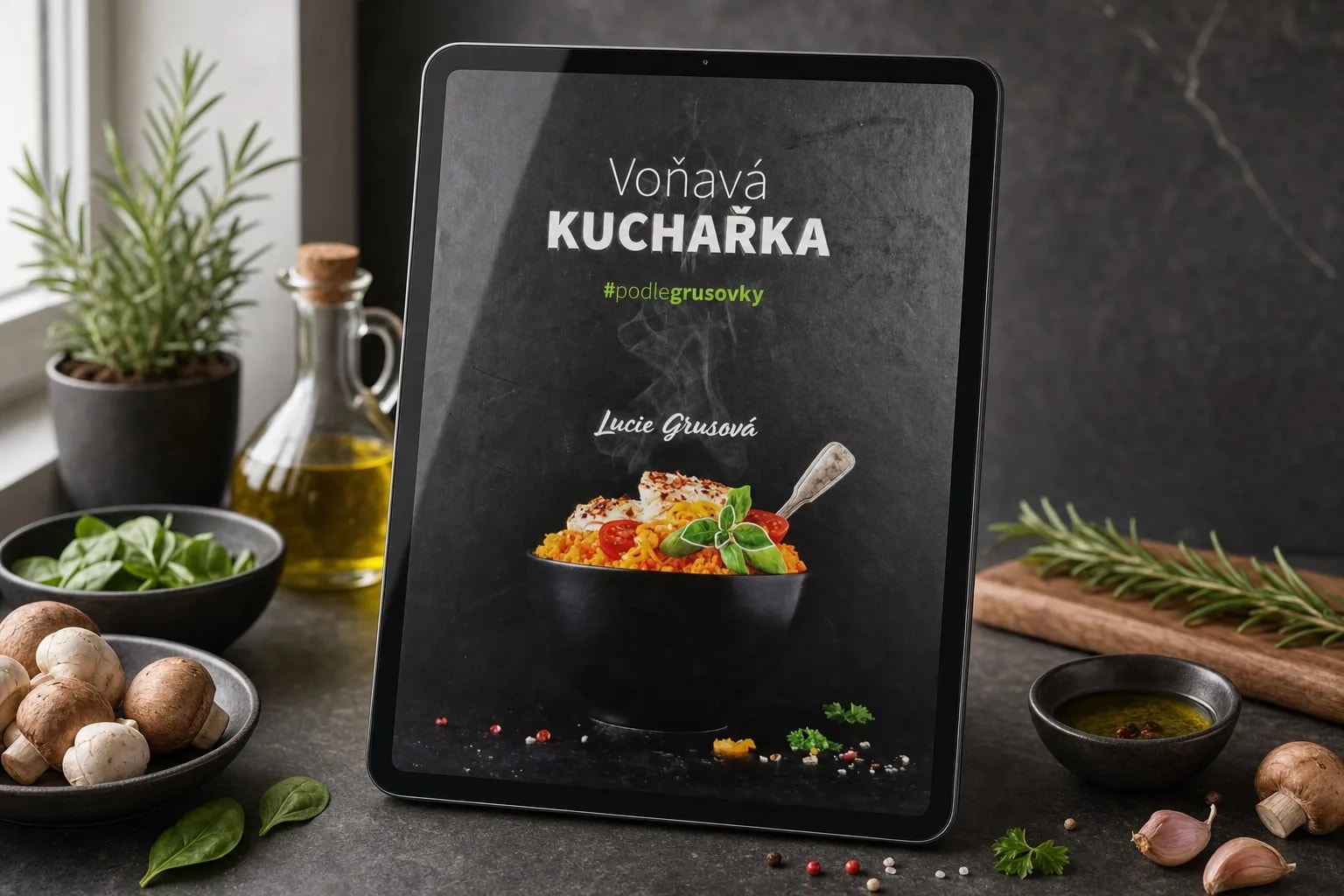 E-kniha Voňavá kuchařka na tabletu, studiový snímek