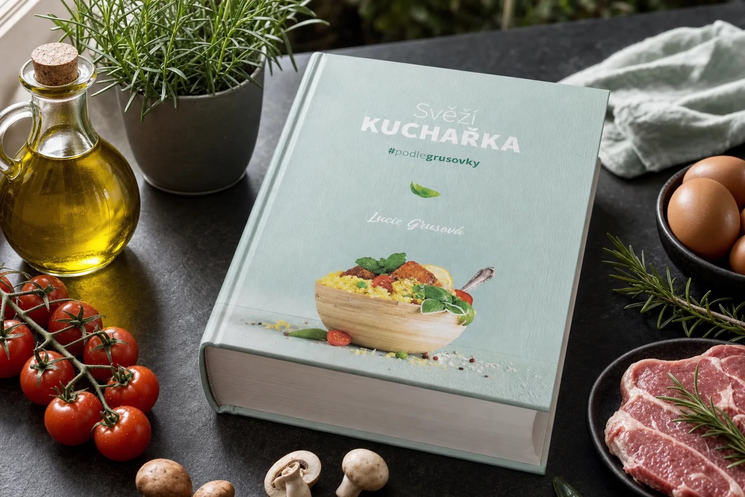 Tištěná Svěží kuchařka, studiový snímek obálky