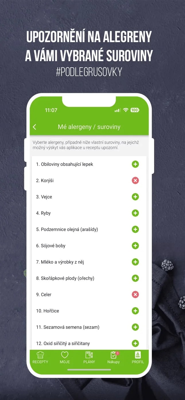 Upozornění na suroviny