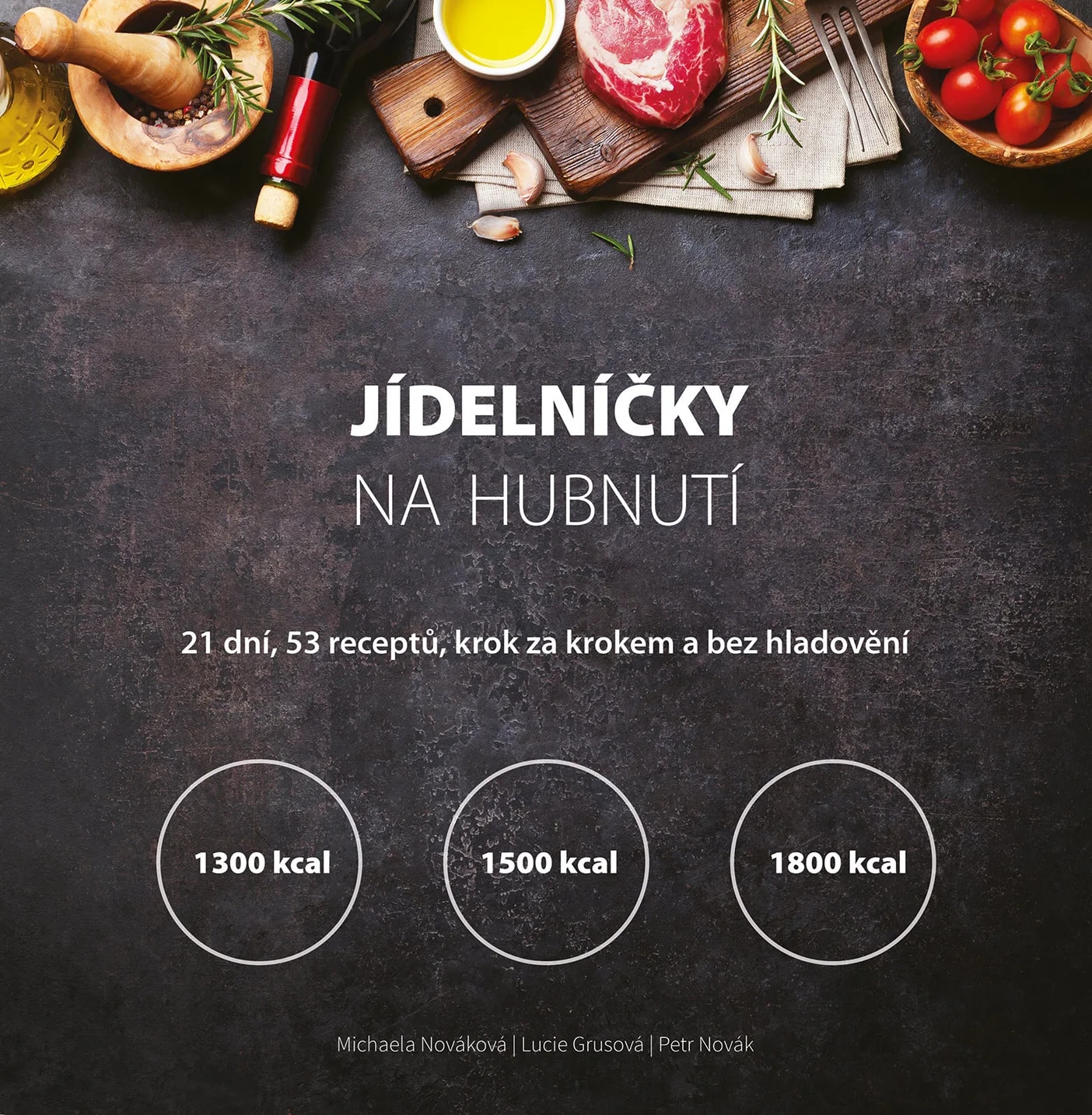 Obálka knihy Jídelníčky na hubnutí: 21 dní, 53 receptů, tři kalorické hladiny