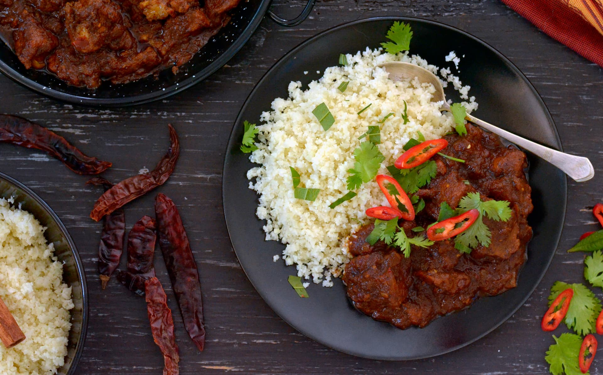Vepřové vindaloo s celerovou "rýží"