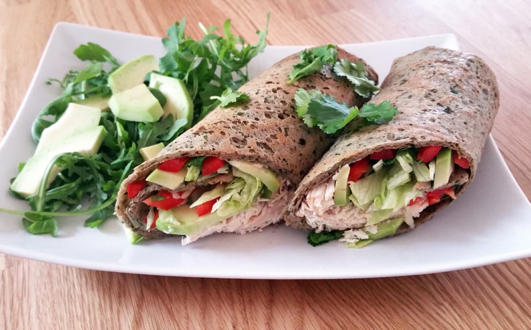 Špenátová tortilla z mandlové mouky