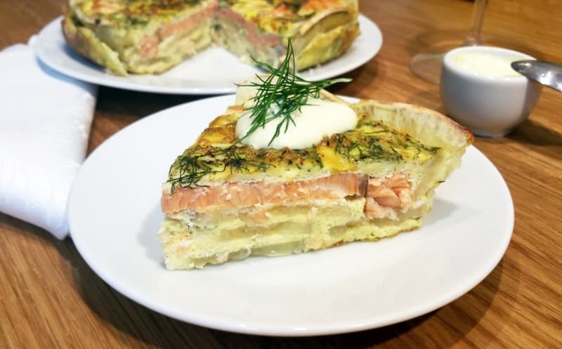 Slaný dort s lososem a batáty