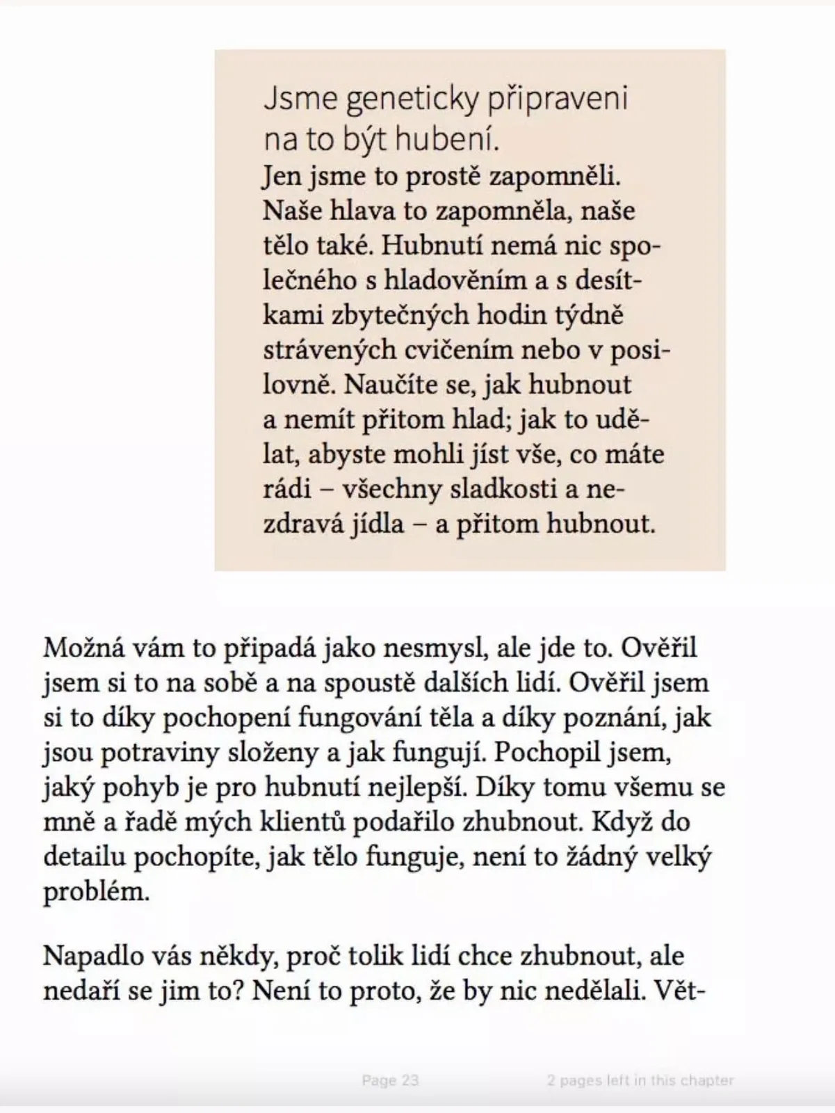 Strana 23 knihy Jak pálit a neukládat: proč jsme geneticky připraveni být hubení
