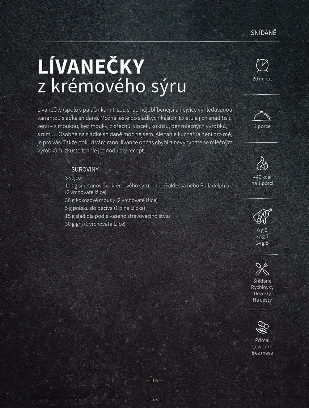 Ukázka z Voňavé kuchařky: recept se surovinami a postupem