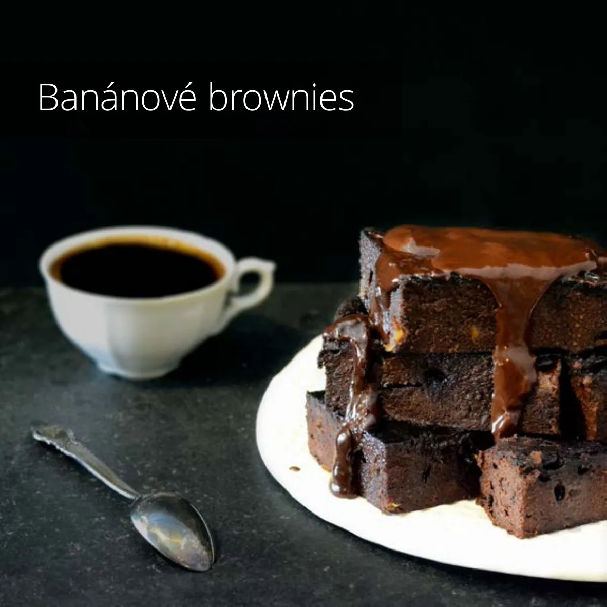 Strana z kuchařky s banánovými brownies