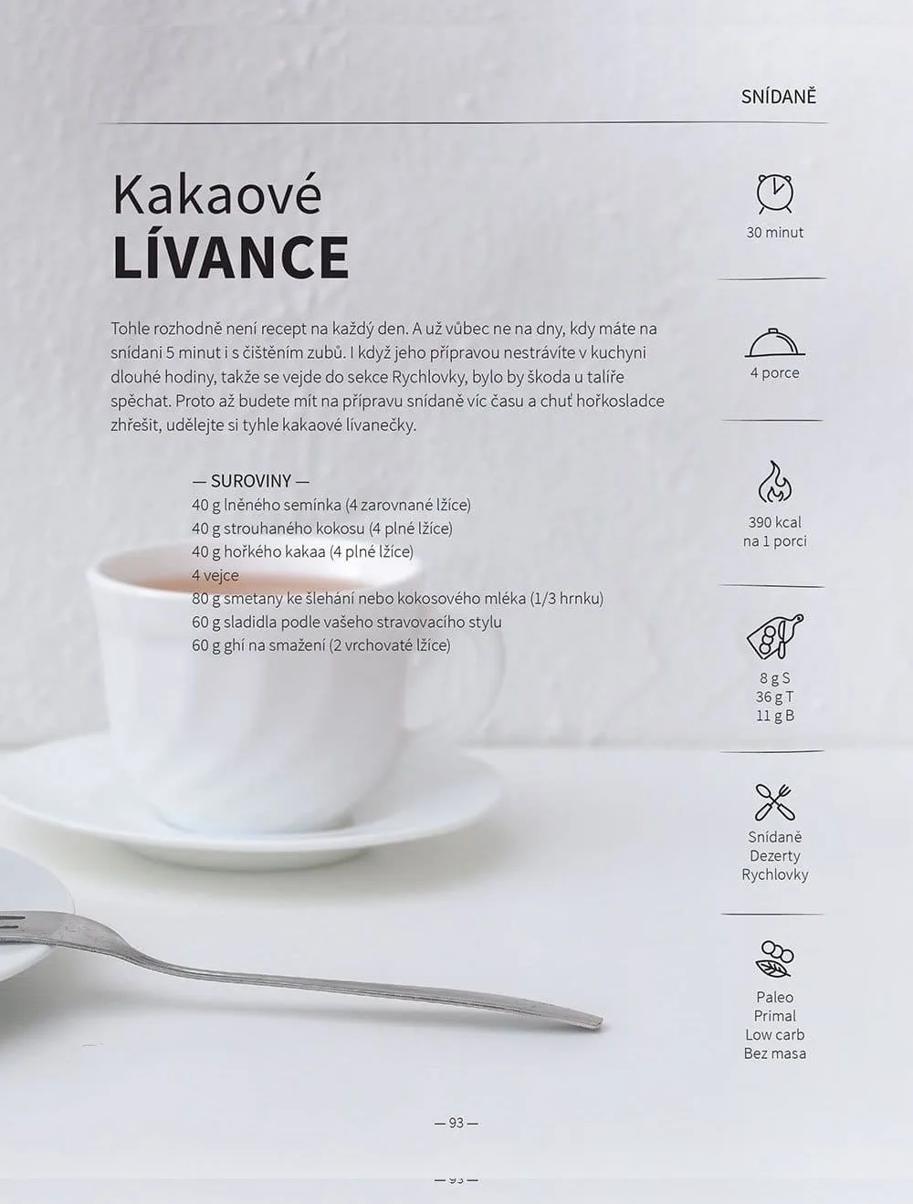 Ukázka z Voňavé kuchařky: recept na kakaové lívance