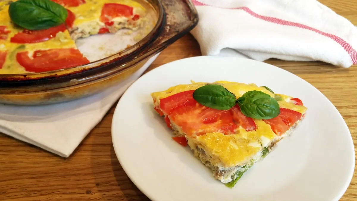 Frittata s rajčaty a žampiony